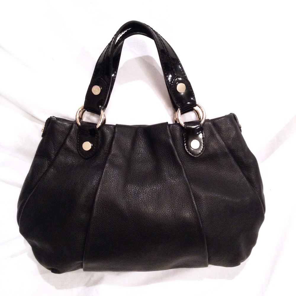 Vera Wang Pebble/patent leather handbag
